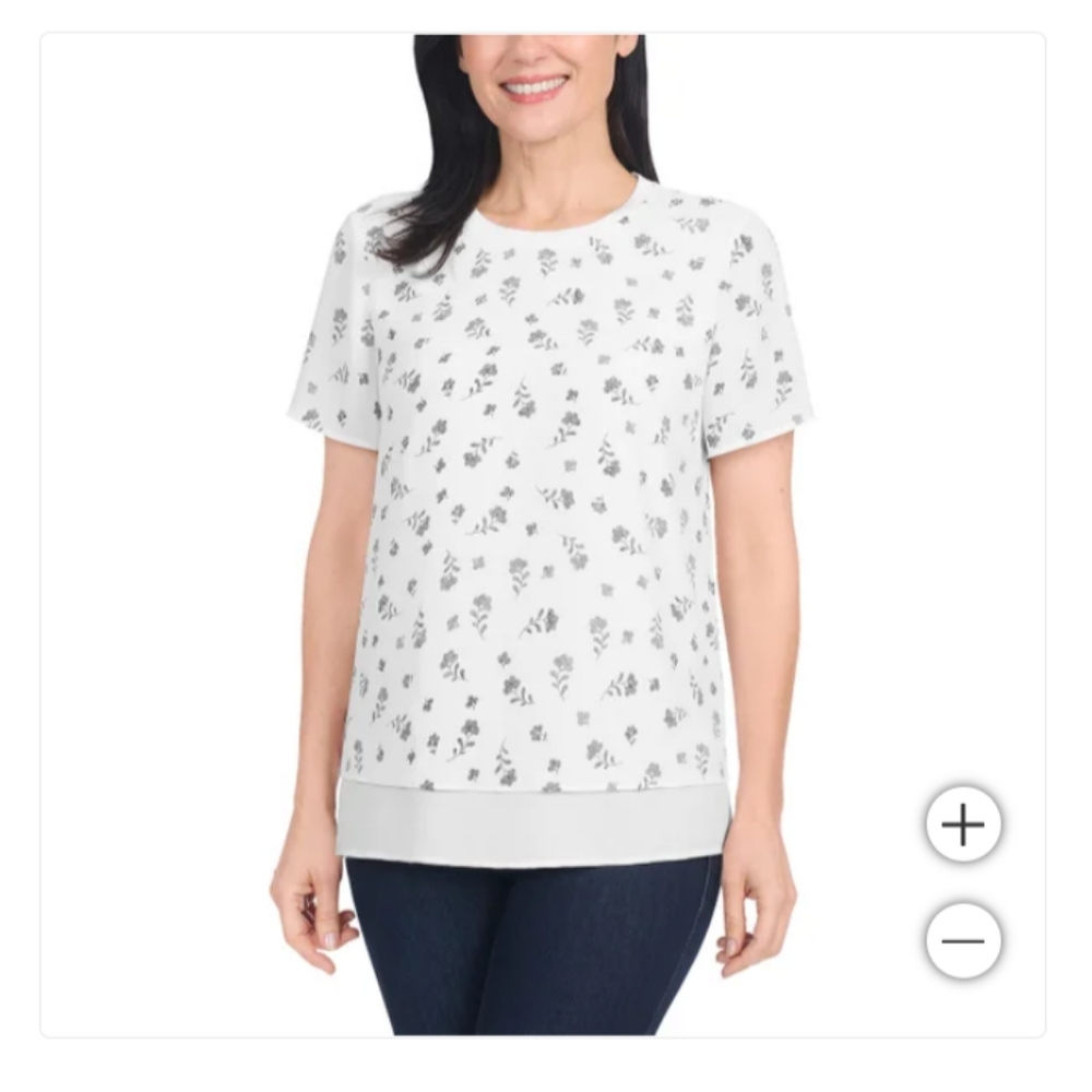 Hilary Radley Vibrant Short Sleeve Blouse